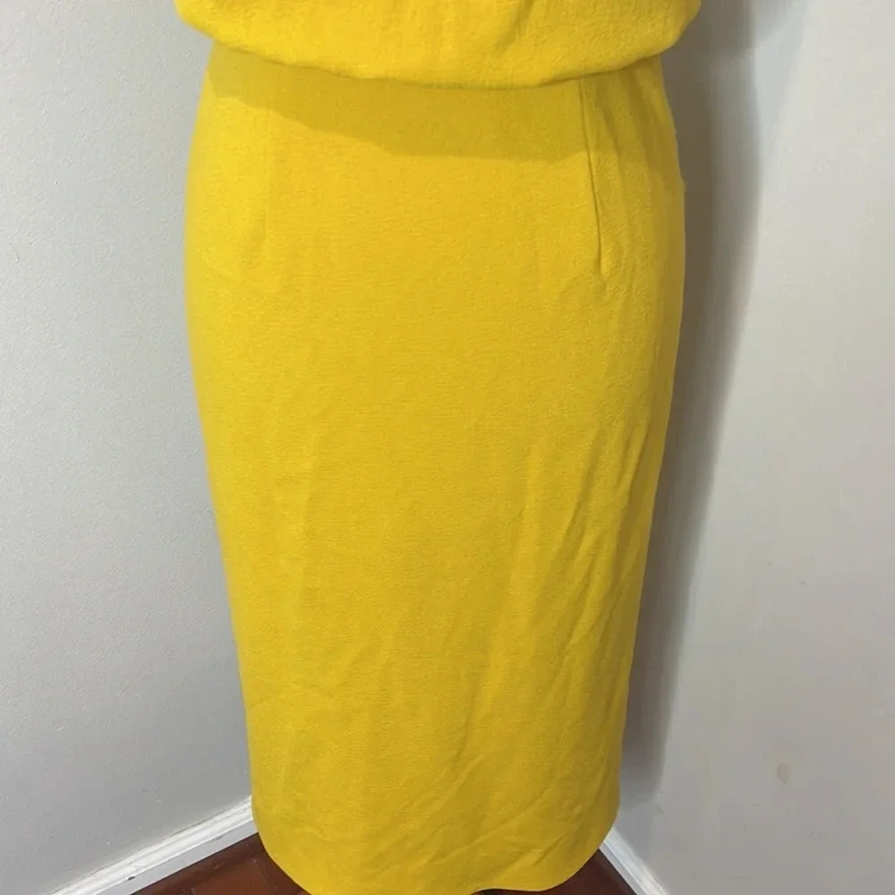 DRESS THE POPULATION Alondra‎ Blouson Sheath Dress in Marigold Size X-Small